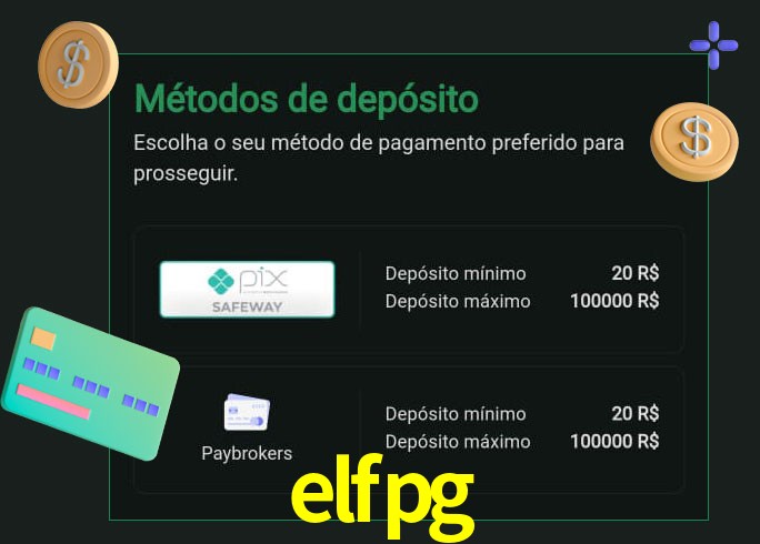 O cassino elfpg oferece uma grande variedade de métodos de pagamento